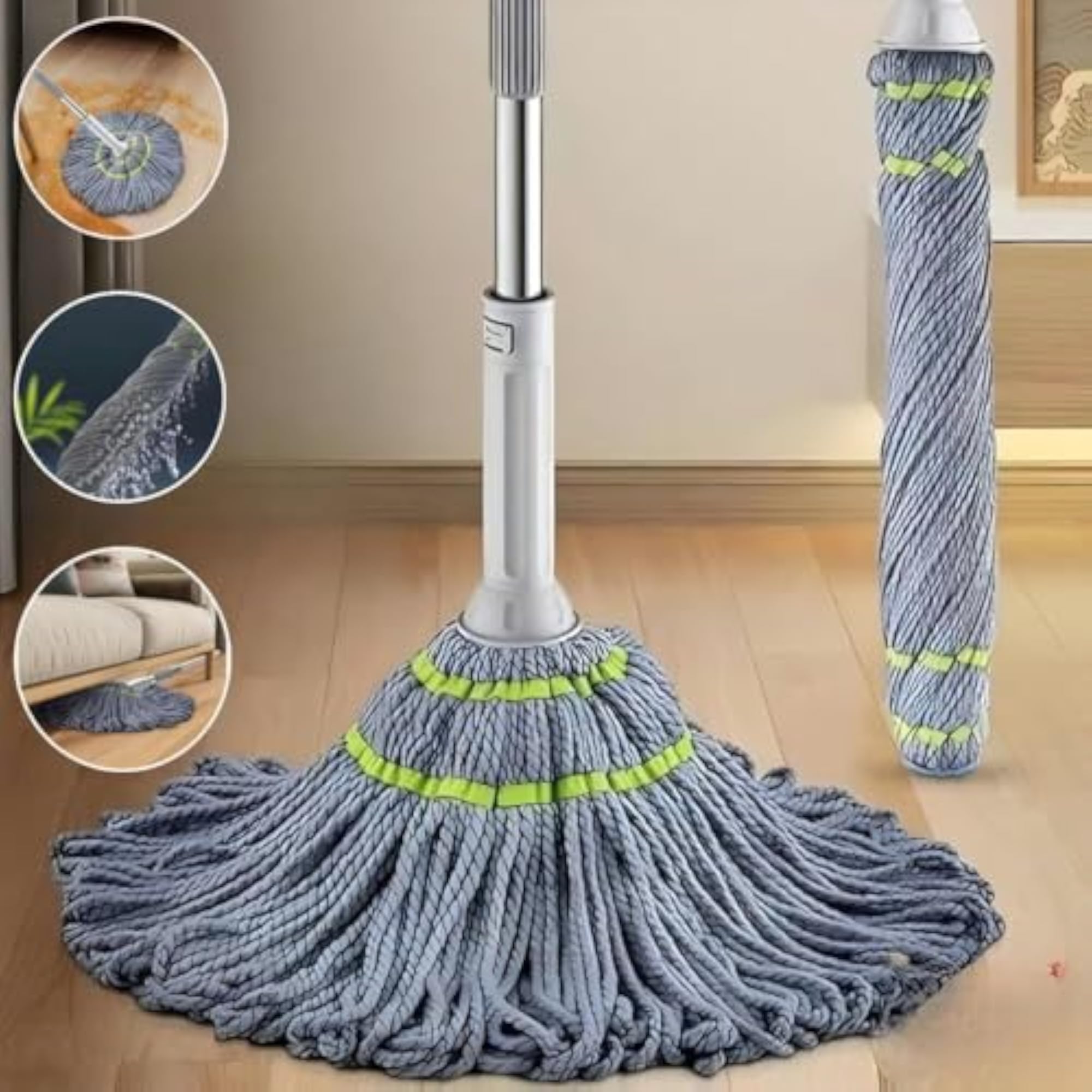 Microfiber Self-Wringing Twist Mop with Handle